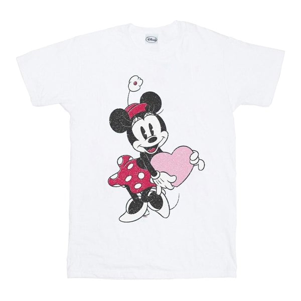 Disney Mens Minnie Mouse Love Heart T-Shirt - White