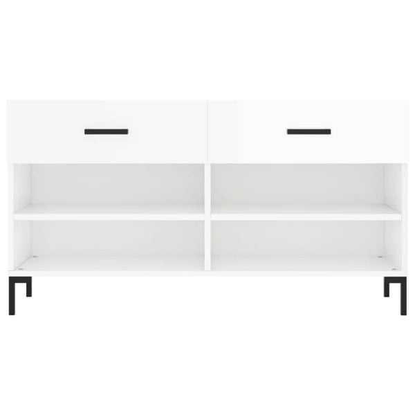 Berkfield Shoe Bench High Gloss White 102x35x55 cm Engineered Wood
