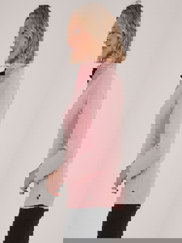 PennyPlain Athleisure Contour Ease Zip Neck Top - Dusk