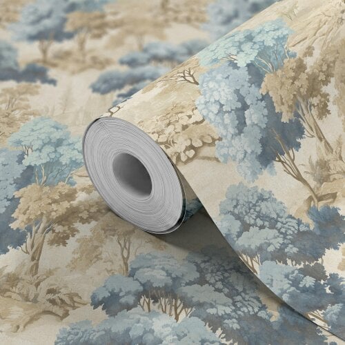 Hoopla Walls Woodland Grove - Blue & Natural 10m Wallpaper