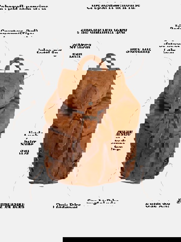 Berber Leather The Larache Small Rucksack in Tan