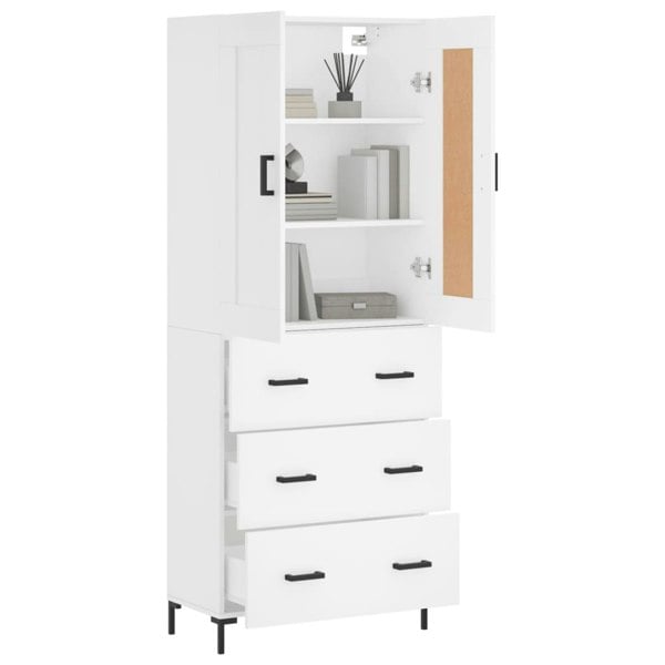 Berkfield Highboard White 69.5x34x180 cm Engineered Wood