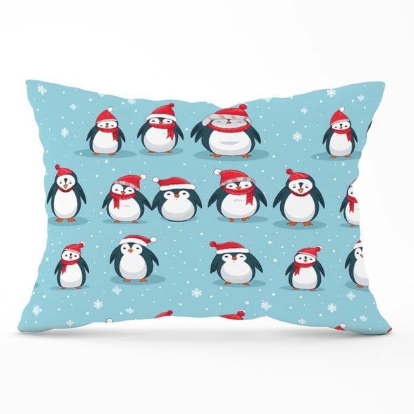 Warren Reed Adorable Santa Penguins Cushions