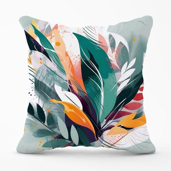 Warren Reed Coloured Abstrace Feather Leaves Cushions