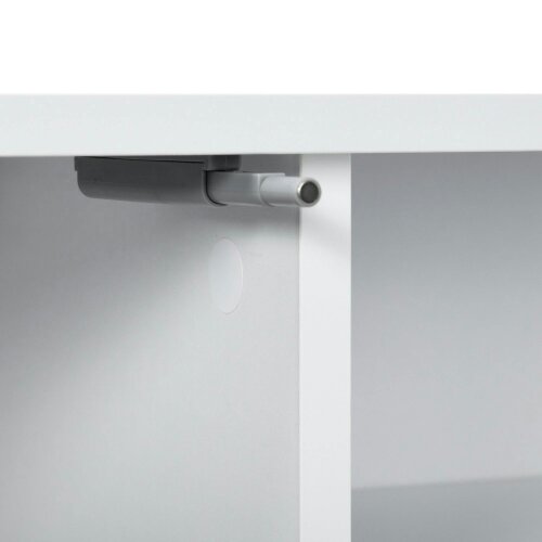 Wyld Haus Lumipa 140cm High Gloss White Floating TV Stand With Open Shelves And Doors For Screens Up To 60 Inches