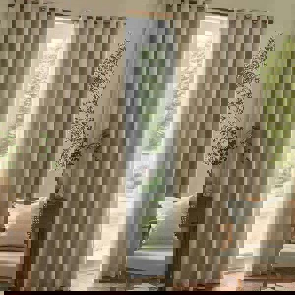 Furn Ultimate Faux Suede Eyelets Blackout Curtains - Cinnamon