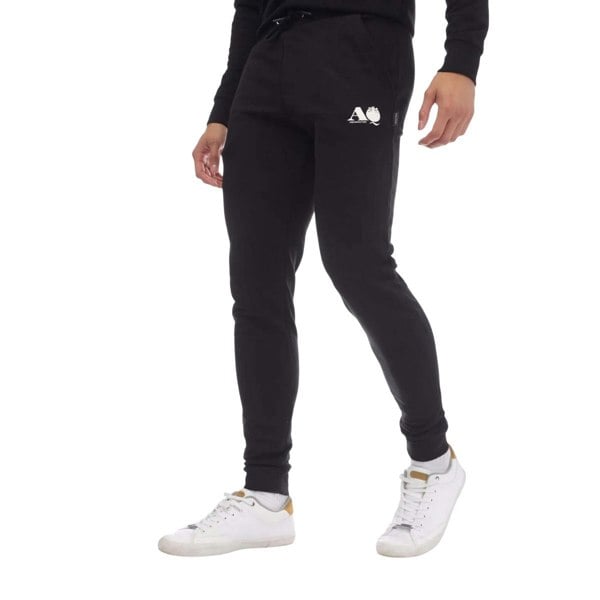 Aquascutum Mens Logo Jogging Bottoms - Black