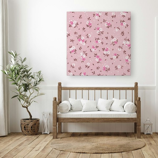 Warren Reed Pretty Pink Flower Pattern Canvas