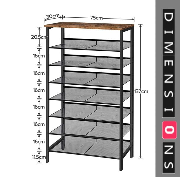 Modcraft Large Capacity Shoe Rack Tall Shoe Storage Shelf for 21 to 28 Pairs