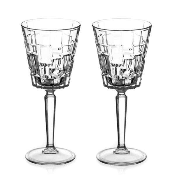 Diamante Crystal White Wine Glasses 'Quartz' - Set of 2