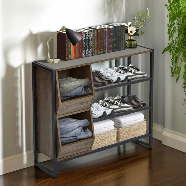 Rafaelo Mobilia 3 Tier Shoe Rack With Open Shelves