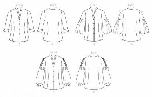 Butterick Sewing Pattern 6816, Tops, Shirts for Women, A5 (6-8-10-12-14) - Easy