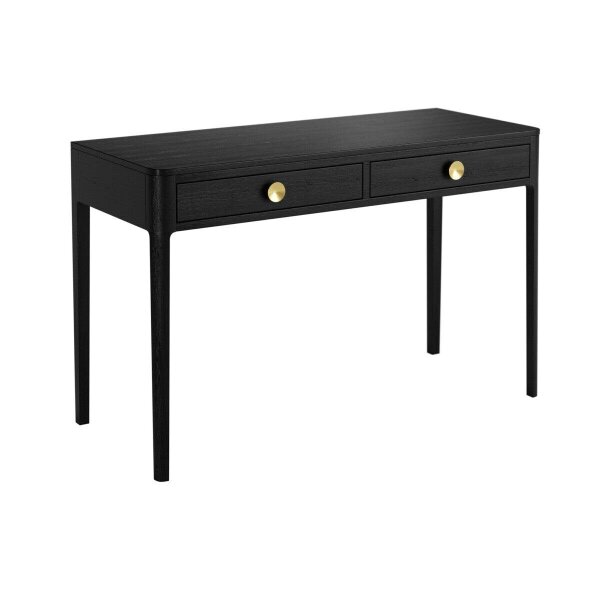 Wyld Haus Recife Black Wood Grain 2 Drawer Desk