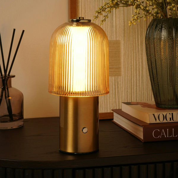 Hestia Bronze USB LED Touch Table Lamp
