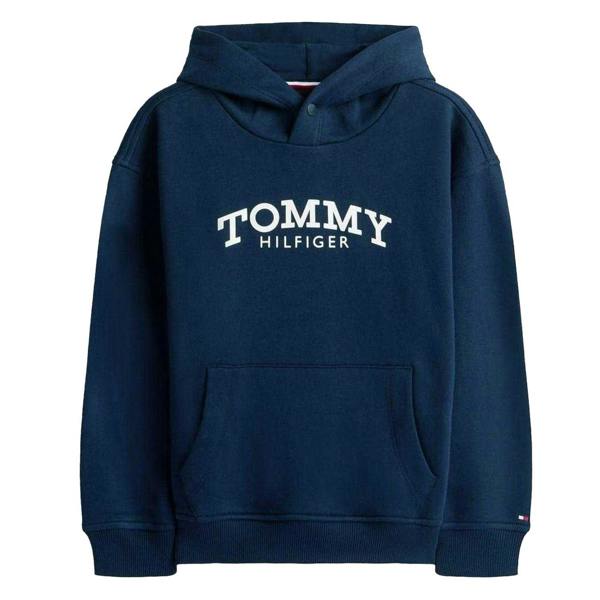 Tommy Hilfiger Childrens/Kids Logo Hooded Drawstring Hoodie - Night Navy - 