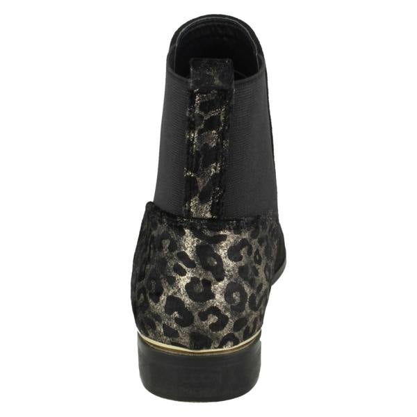 Spot On Ladies Spot On Leopard Print Heel Ankle Boots F51115