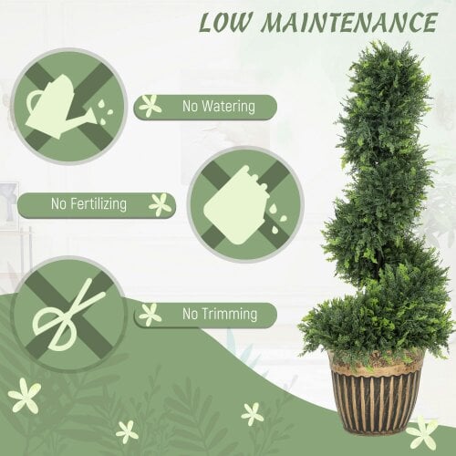 Wyld Haus Lurese Set Of 2 Artificial Spiral Cypress Style Topiary Trees In Pots 90cm