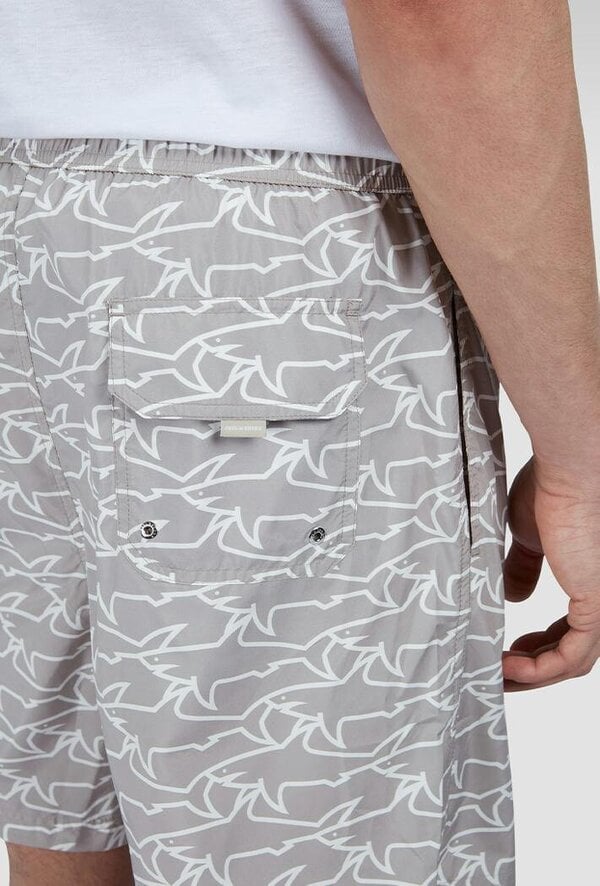 Paul & Shark Men's Swim Shorts with All-Over Shark Print