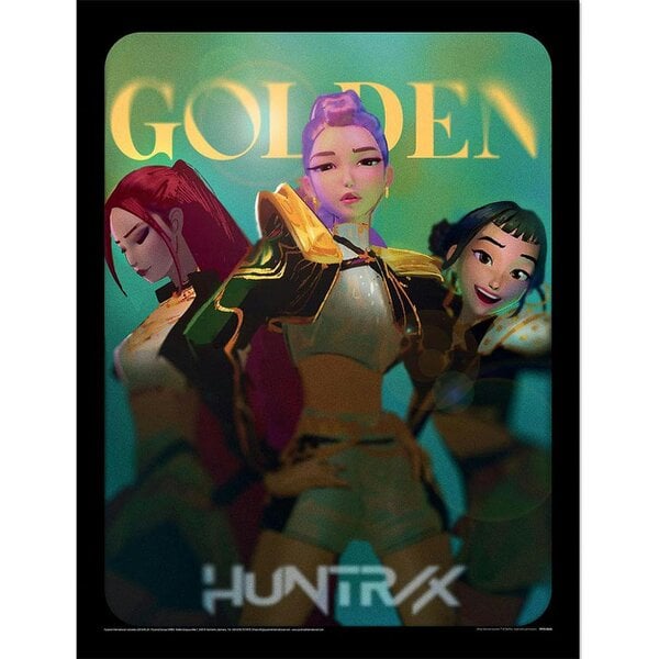 K-Pop Demon Hunters Golden Picture Framed Poster - Multicoloured