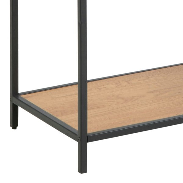 Furniture To Go Seaford Tall Black Metal Bookcase with 5 Shelves in Oak