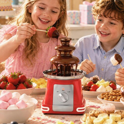 HOMCOM 3-Tier Stainless Steel Chocolate Fountain with Hot Melting Pot Base