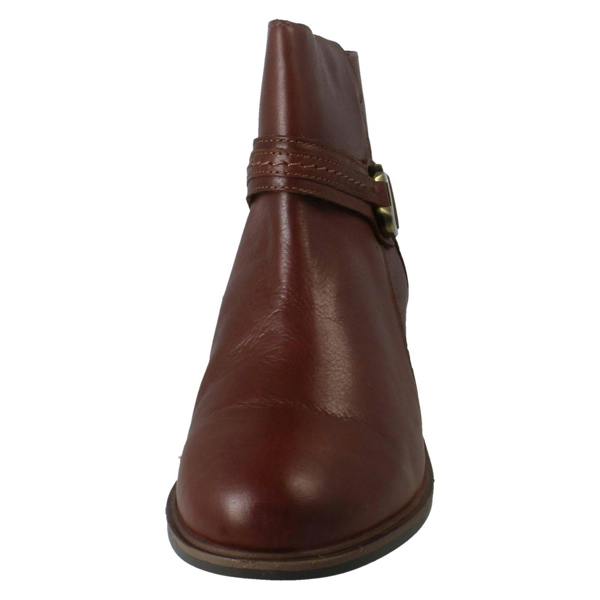 Clarks Ladies Clarks Zip Fastening Block Heeled Smart Casual Ankle Boots Neva Buckle