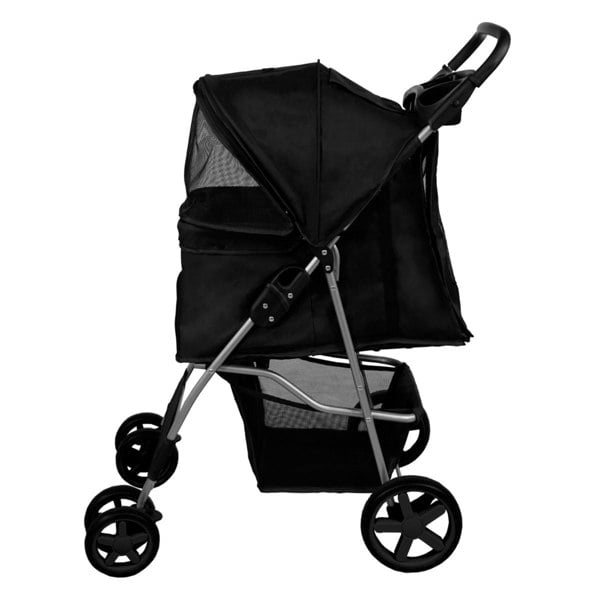 Monstershop Pet Stroller with Rain Cover – Black