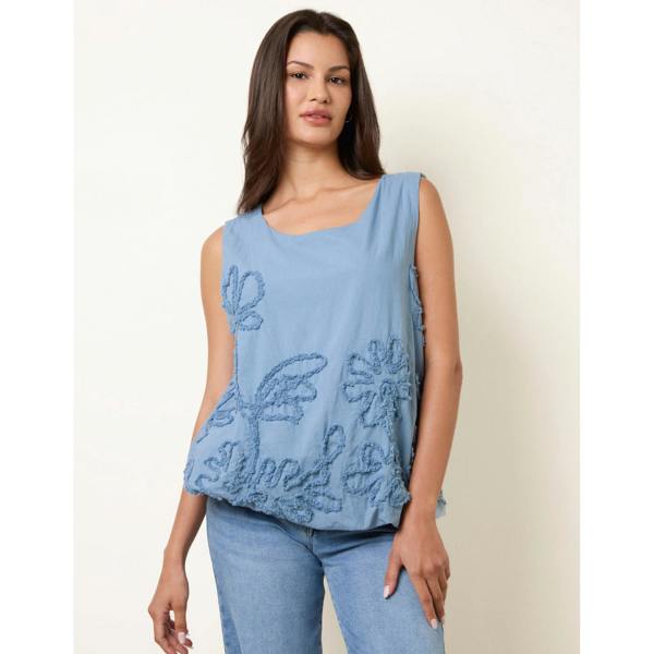 Blue Vanilla Puffball Flower Top