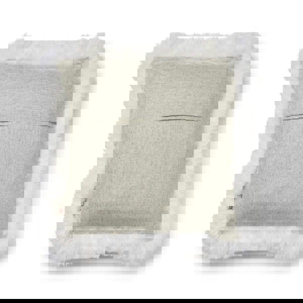 Wool Cushion | LW trim  | 52x52 cm Silver/Ivory