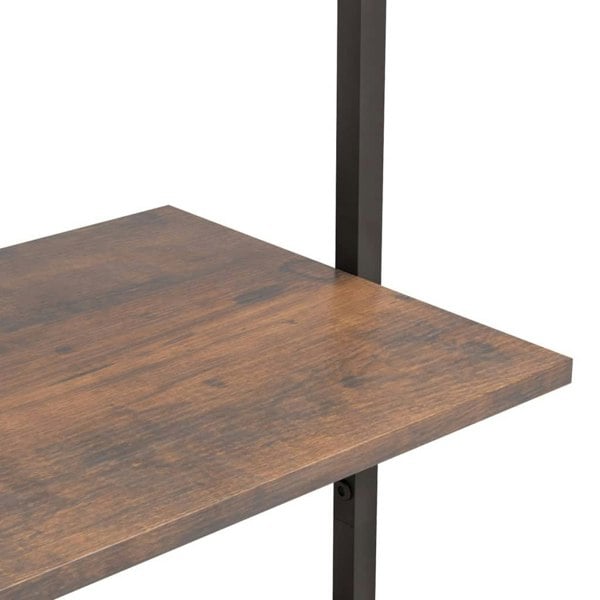 Berkfield 5-Tier Leaning Shelf Dark Brown and Black 64x35x185 cm