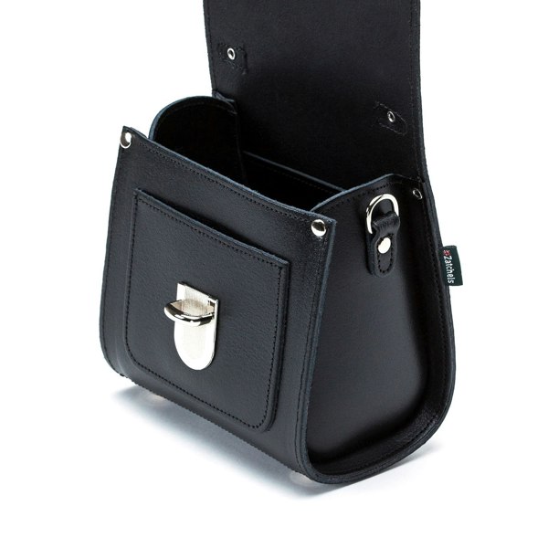 Zatchels Handmade Leather Sugarcube Handbag - Black