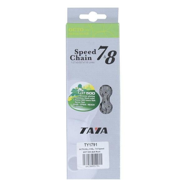 Taya Octo UL 7-8 Speed Bicycle Chain, 116L - GST-500 Anti Rust