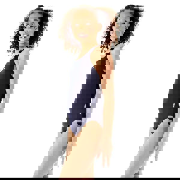 Navy Speedo Girls Endurance+ Medalist one-piece swimsuit, chlorine resistant