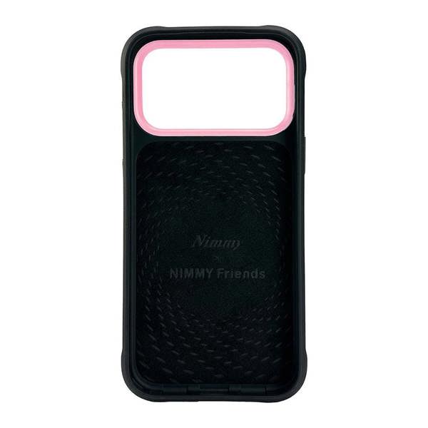 Nimmy Friends Nimmy Glasses Cool Cat Face Case with Detachable MagSafe Grip Stand for iPhone 17 Pro 6.3" Black Pink - N-YJKM-CXZJ-IP17-PRO-018