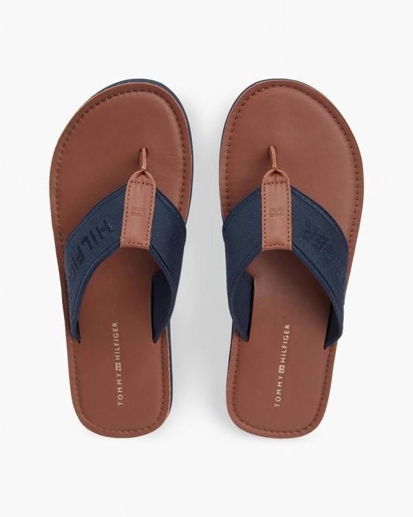 Tommy Hilfiger Leather Hilfiger Mens Beach Sandal - Desert Sky