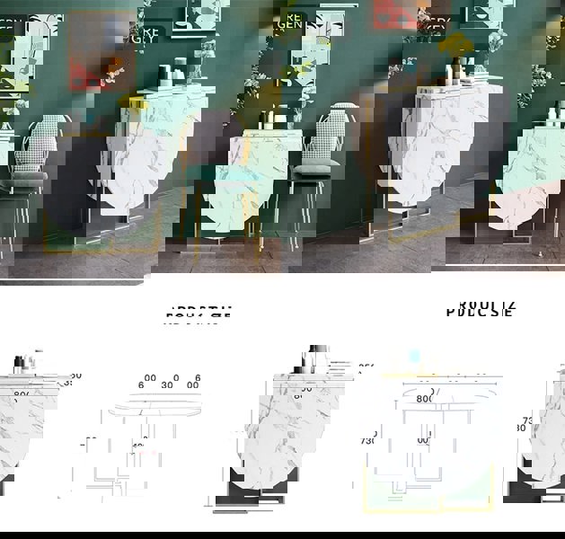 COSCO Modern Folding Dining Table, Green & Grey-Weilai-Weilai Concept