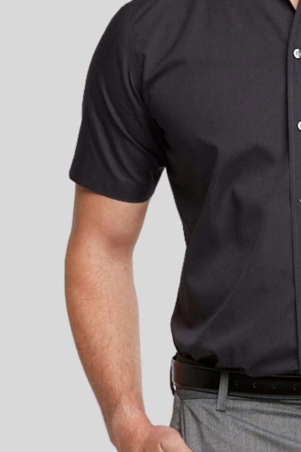 Black Classic Easy Care Short Sleeve Shirt