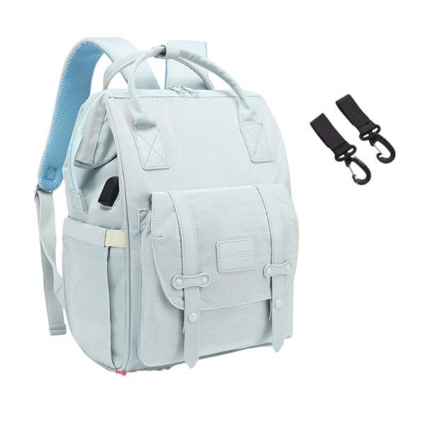 Anymom Mommy Baby Changing Bag Blue Backpack with USB Port