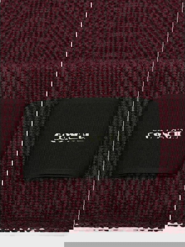 Coach Woven Patch Beanie Oxblood