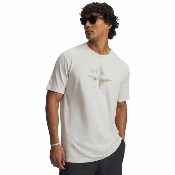 Under Armour Mens Explor Graphic Performance T-Shirt - White/Khaki - 