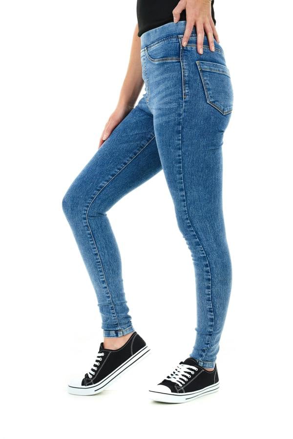 Smart Living Women's Stylish Skinny Fit Denim Jeggings with Pockets - Trendy & Comfy - Acid Blue
