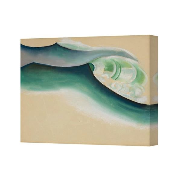 Benjamin Tate Design Abstract Ocean Wave Canvas Wall Art Teal Green Seascape Decor