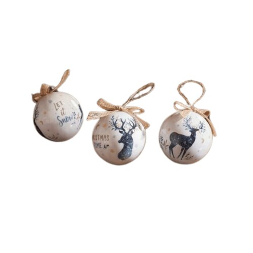 Samuel Alexander Set of 14 Traditional Vintage Christmas Stags Tree Baubles