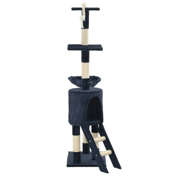 Berkfield Cat Tree with Sisal Scratching Posts 138 cm Dark Blue