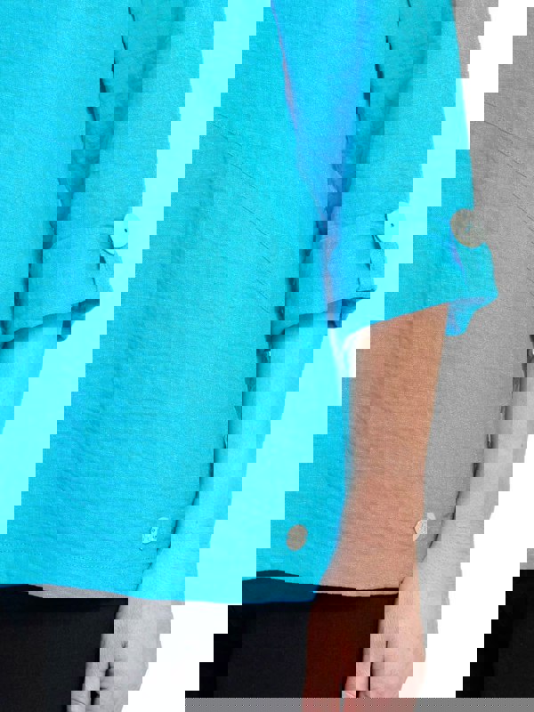 PennyPlain Asymmetric Hem Top - Lagoon