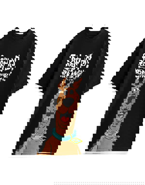 Scooby Doo Mens Black Character Short Sleeve Long Leg Pyjama Set