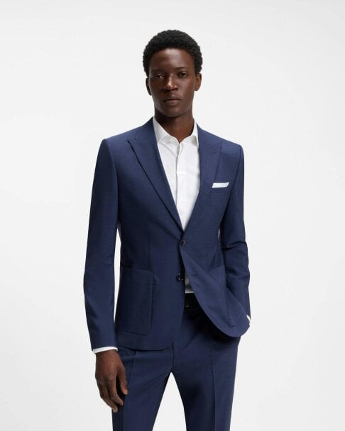Hugo Arti Mens Extra-Slim-Fit Suit Jacket In A Wool Blend - Open Blue 498
