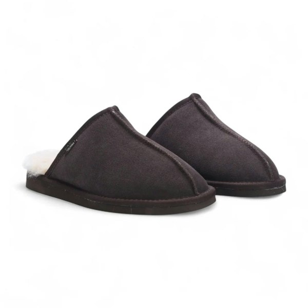 Infinity Leather Highland - Men's Genuine Sheepskin Suede Mule Slippers