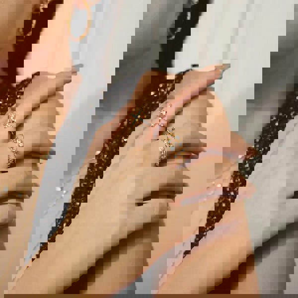 Ania Haie Miss Dainty 14ct Gold Plated Cubic Zirconia Zig-Zag Ring R065-01G