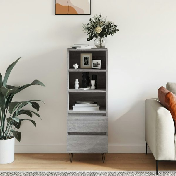 Berkfield Highboard Grey Sonoma 40x36x110 cm Engineered Wood
